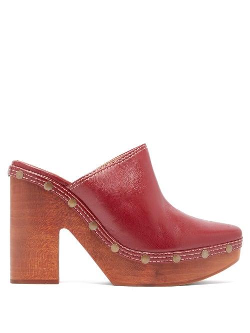 Matchesfashion.com Jacquemus - Sabots Leather Clog Mules - Womens - Burgundy