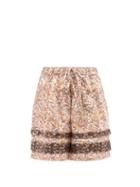 Matchesfashion.com Kika Vargas - Gloria Drawstring Star-print Cotton-blend Shorts - Womens - Pink Multi