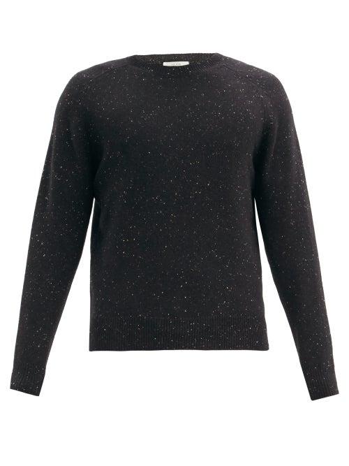 Matchesfashion.com The Row - Florian Saddle-sleeve Mlange-wool Sweater - Mens - Black