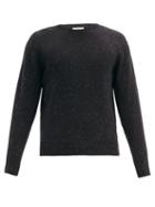 Matchesfashion.com The Row - Florian Saddle-sleeve Mlange-wool Sweater - Mens - Black