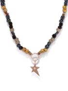 Diane Kordas - Diamond & 14kt Rose-gold Beaded Necklace - Womens - Blue Multi