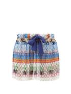 Matchesfashion.com Missoni Mare - Zigzag-jacquard Jersey Shorts - Womens - Multi