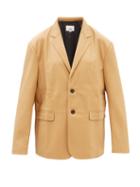 The Frankie Shop - Olympia Faux-leather Blazer - Womens - Beige