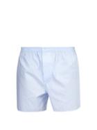 Matchesfashion.com Zimmerli - Striped Cotton Boxer Shorts - Mens - Blue