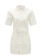 Matchesfashion.com Sir - Sabine Belted Cotton Mini Shirt Dress - Womens - Ivory