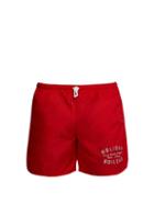 Matchesfashion.com Holiday Boileau - Logo Print Swim Shorts - Mens - Red