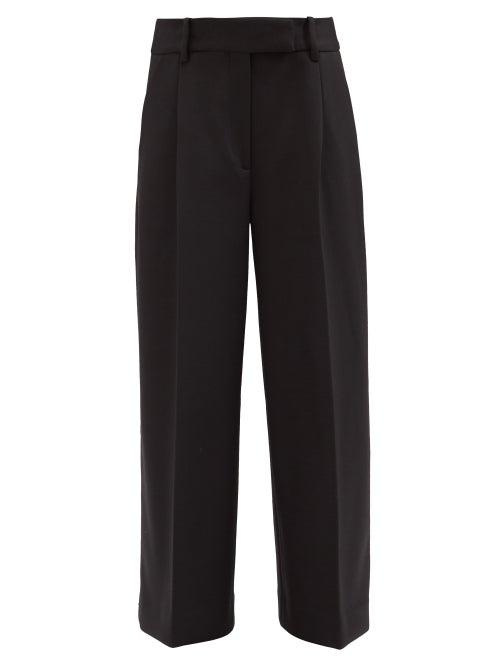 Khaite - Maarte Wide-leg Pleated-twill Trousers - Womens - Black