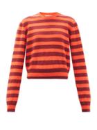 Matchesfashion.com Molly Goddard - Flavin Striped Lambswool Sweater - Womens - Orange