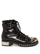 Alexander Mcqueen Studded Leather Ankle Boots