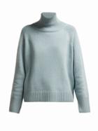 Matchesfashion.com Nili Lotan - Mariah Roll Neck Cashmere Sweater - Womens - Light Blue