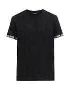 Matchesfashion.com Balmain - Logo Cuff Cotton Jersey T Shirt - Mens - Black