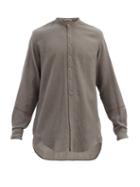 Matchesfashion.com Pro - High-neck Wool-twill Shirt - Mens - Grey