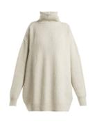 Matchesfashion.com Raey - Displaced Sleeve Ribbed Roll Neck Wool Sweater - Womens - Grey