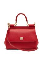 Matchesfashion.com Dolce & Gabbana - Sicily Small Leather Cross Body Bag - Womens - Red
