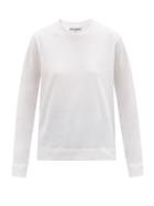 Matchesfashion.com Ganni - Logo-print Cotton-blend Long-sleeved T-shirt - Womens - White
