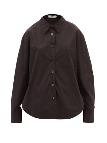 The Frankie Shop - Lui Organic Cotton-poplin Shirt - Womens - Black