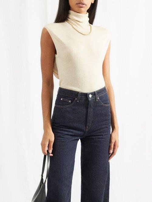 Toteme - Cocoon Roll-neck Merino Sweater Vest - Womens - Beige
