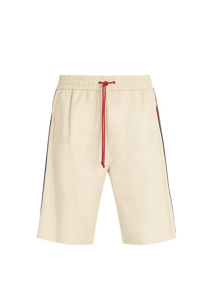 Gucci Drawstring Leather Shorts