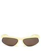 Bottega Veneta - Rectangle Acetate Sunglasses - Womens - Yellow