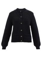Dolce & Gabbana - Logo-buttons Wool Cardigan - Womens - Black