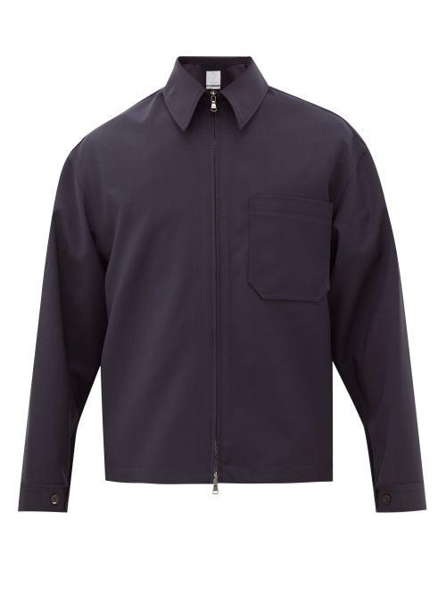 Matchesfashion.com Deveaux - Patch Pocket Technical-crpe Jacket - Mens - Navy