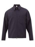 Matchesfashion.com Deveaux - Patch Pocket Technical-crpe Jacket - Mens - Navy
