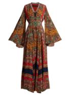 Matchesfashion.com Etro - Zoist Paisley Print Silk Chiffon Dress - Womens - Multi