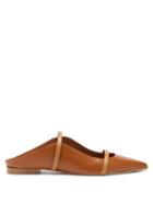 Ladies Shoes Malone Souliers - Maureen Backless Leather Flats - Womens - Tan Multi