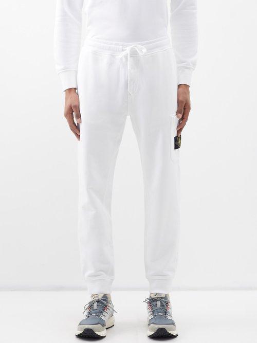 Stone Island - Fleece-jersey Cargo Track Pants - Mens - White