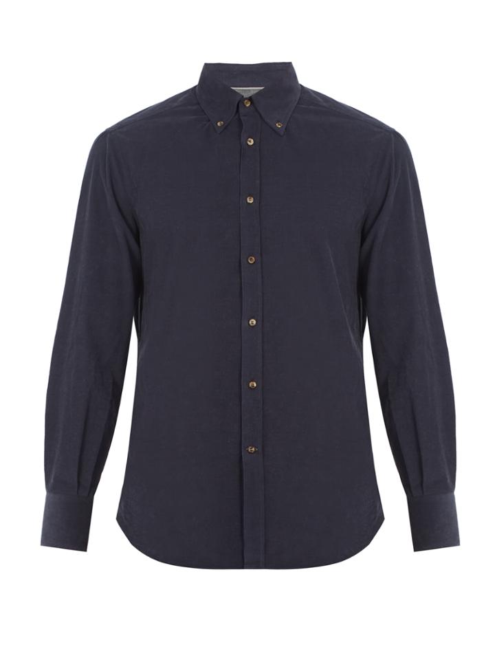 Brunello Cucinelli Single-cuff Cotton-corduroy Shirt