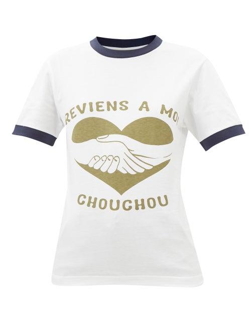 Wales Bonner - Sanl Printed Organic Cotton-jersey T-shirt - Womens - White Multi