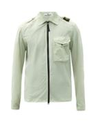 Matchesfashion.com Stone Island - Naslan Garment-dyed Technical-shell Overshirt - Mens - Light Green