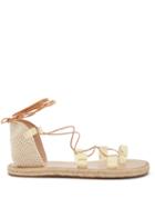 Matchesfashion.com Ancient Greek Sandals - Esmeralda Woven-canvas Sandals - Womens - Gold