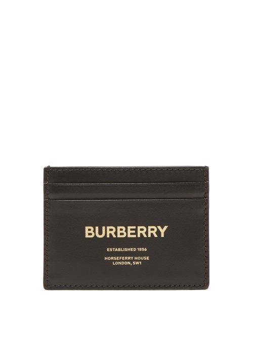Matchesfashion.com Burberry - Logo Stamp Leather Cardholder - Mens - Black