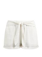 Matchesfashion.com Anaak - Maithili Tie Waist Cotton Shorts - Womens - Ivory