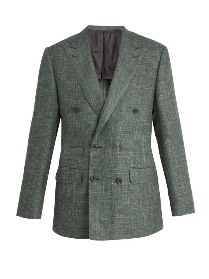 Thom Sweeney Peak-lapel Wool-blend Blazer