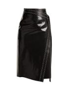 Alexander Mcqueen Python-effect Leather Wrap Skirt
