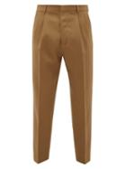 Matchesfashion.com Ami - Pleated Waist Virgin Wool Trousers - Mens - Camel