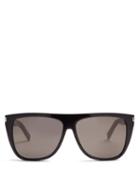 Matchesfashion.com Saint Laurent - Flat Top Acetate Sunglasses - Mens - Black