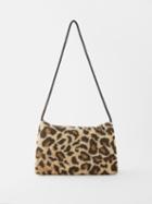 Raey - Stringed Leopard Fleece Pocket Muff - Womens - Tan Multi