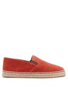 Matchesfashion.com Bottega Veneta - Intrecciato Suede Espadrilles - Mens - Red