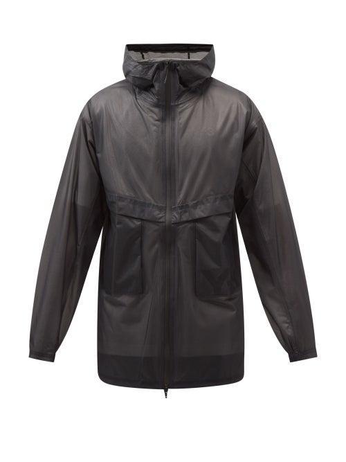 Y-3 - Sheer Mesh-shell Hooded Windbreaker Jacket - Mens - Black
