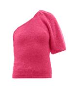 Matchesfashion.com Joostricot - Beaded One-sleeve Mohair-blend Sweater - Womens - Pink