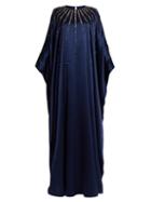 Matchesfashion.com Carolina Herrera - Crystal Embellished Silk Satin Gown - Womens - Navy Multi