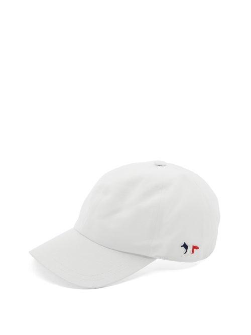 Matchesfashion.com Maison Kitsun - Tricolour-fox Cotton-blend Canvas Cap - Mens - White