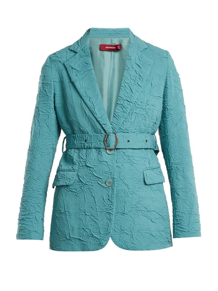 Sies Marjan Terry Crinkled Wool-blend Blazer