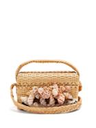 Sanayi 313 Iris Seashell-embellished Straw Box Bag
