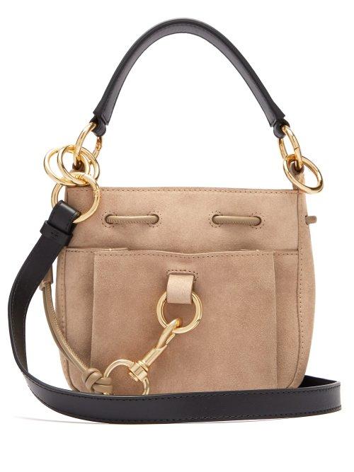 Matchesfashion.com See By Chlo - Tony Small Suede Bucket Bag - Womens - Grey