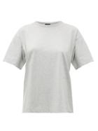 Matchesfashion.com Joseph - Perfect Logo Embroidered Cotton Jersey T Shirt - Womens - Grey