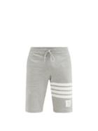 Matchesfashion.com Thom Browne - 4-bar Cotton-jersey Track Shorts - Mens - Light Grey